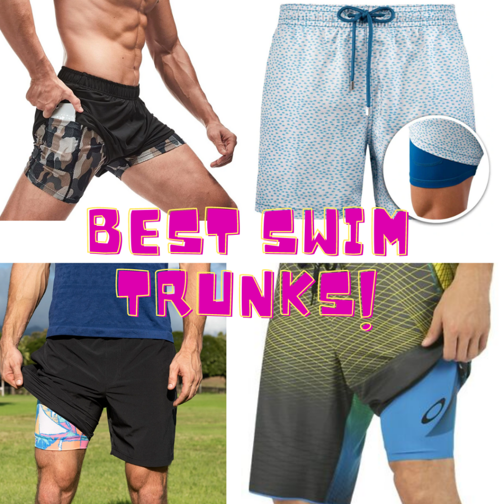 men's swim trunks with boxer brief liner